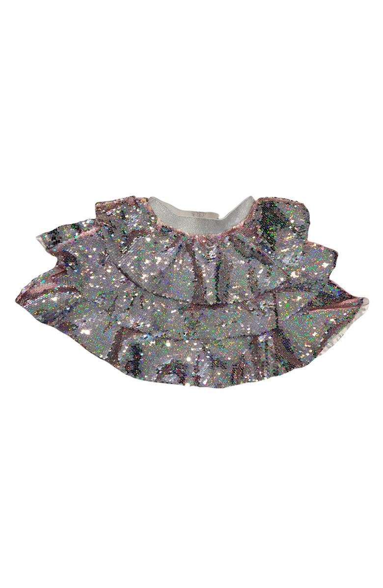 Lola + The Boys Sparkle Tiered Mini Skirt, Alternate, color, Black