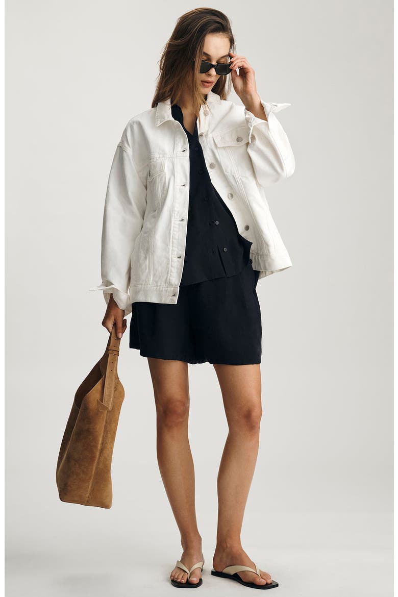 Luna Denim Jacket, Alternate, color, OFF WHITE DENIM