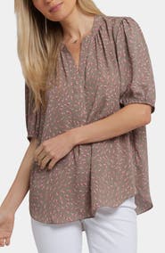 NYDJ Puff Sleeve Popover Top