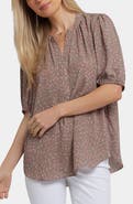 NYDJ Puff Sleeve Popover Top