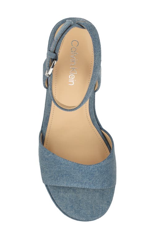 Calvin Klein Summer Ankle Strap Sandal In Medium Blue