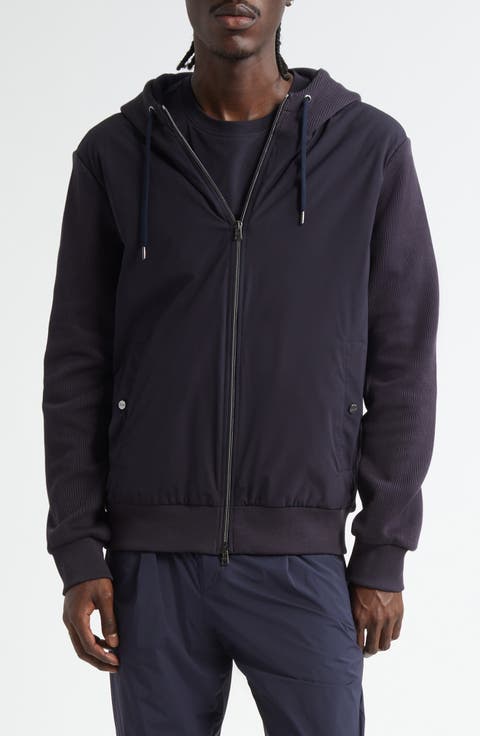 Resort Interlock & Stretch Nylon Hooded Jacket