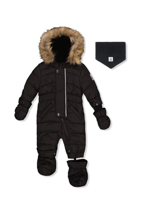 Original Removable Mittens & Boots One Piece Puffy Snowsuit