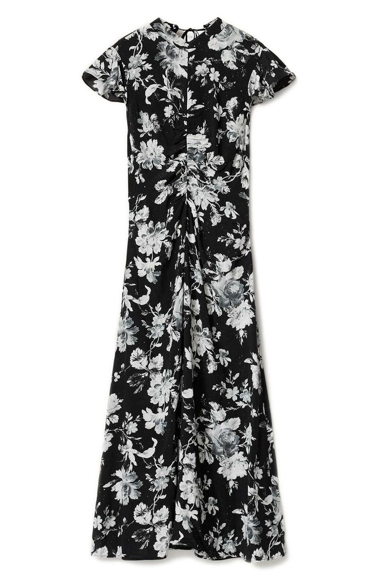 Lolita Floral Maxi Dress, Alternate, color, JARDINA MONO BLACK