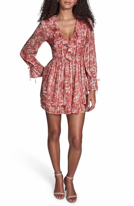 BCBG Floral Chiffon Long Sleeve Minidress
