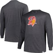 PROFILE Men's Profile  Heather Charcoal Tampa Bay Buccaneers Big & Tall Throwback Long Sleeve T-Shirt