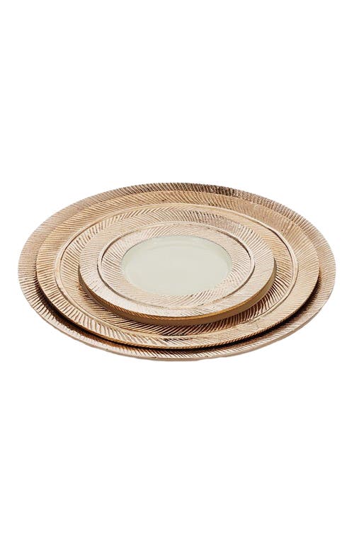 Lunares Feather Plates Gold/oyster In Gold