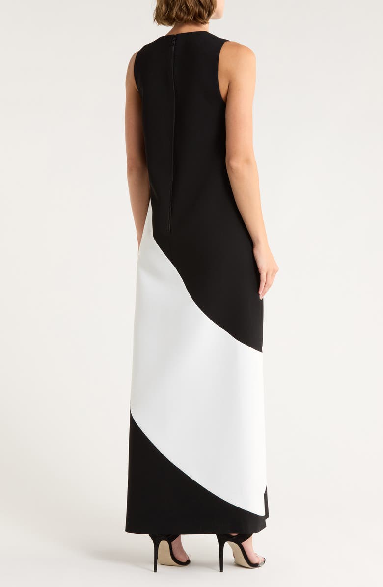 Alice + Olivia Kate Sleeveless Dress, Alternate, color, Black/ Off White