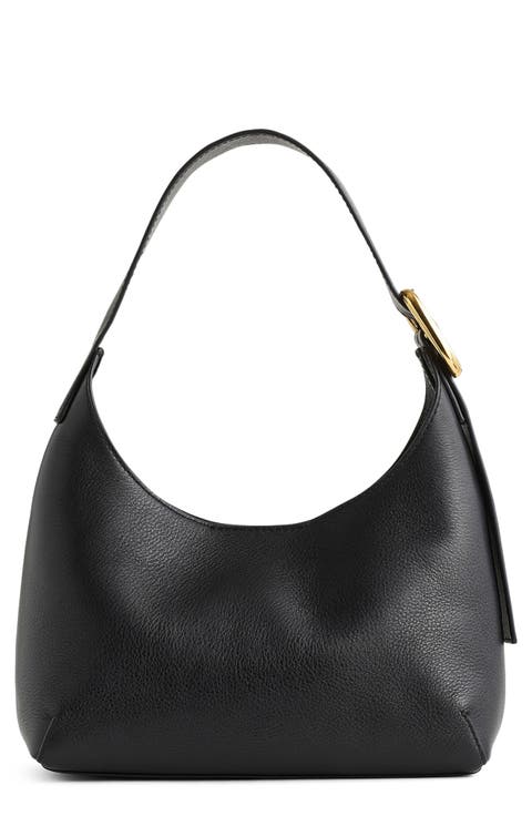 Puffy Buckle Leather Shoulder Bag