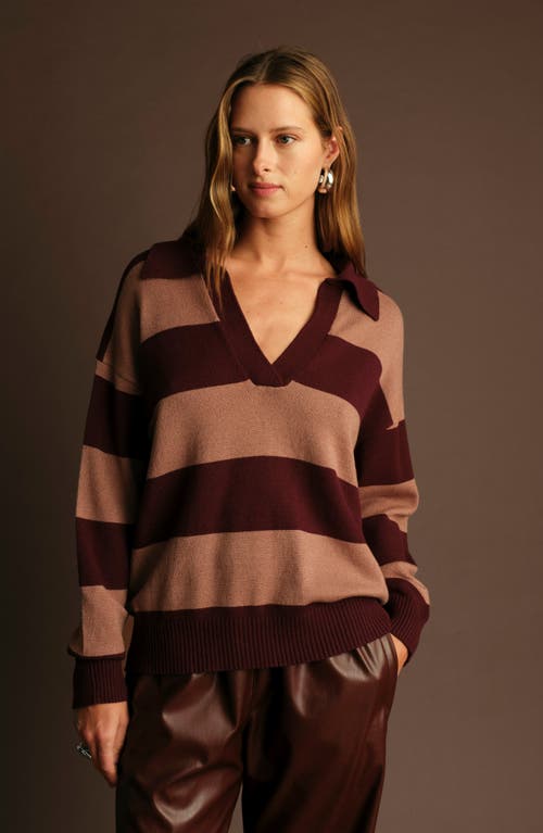 Deluc Nick Polo Stripe Sweater In Multi