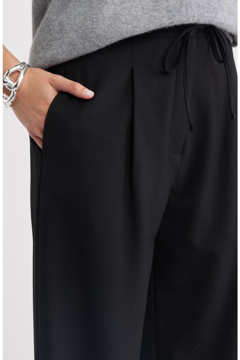 Drawstring Wide Leg Pants, Alternate, color, BLACK