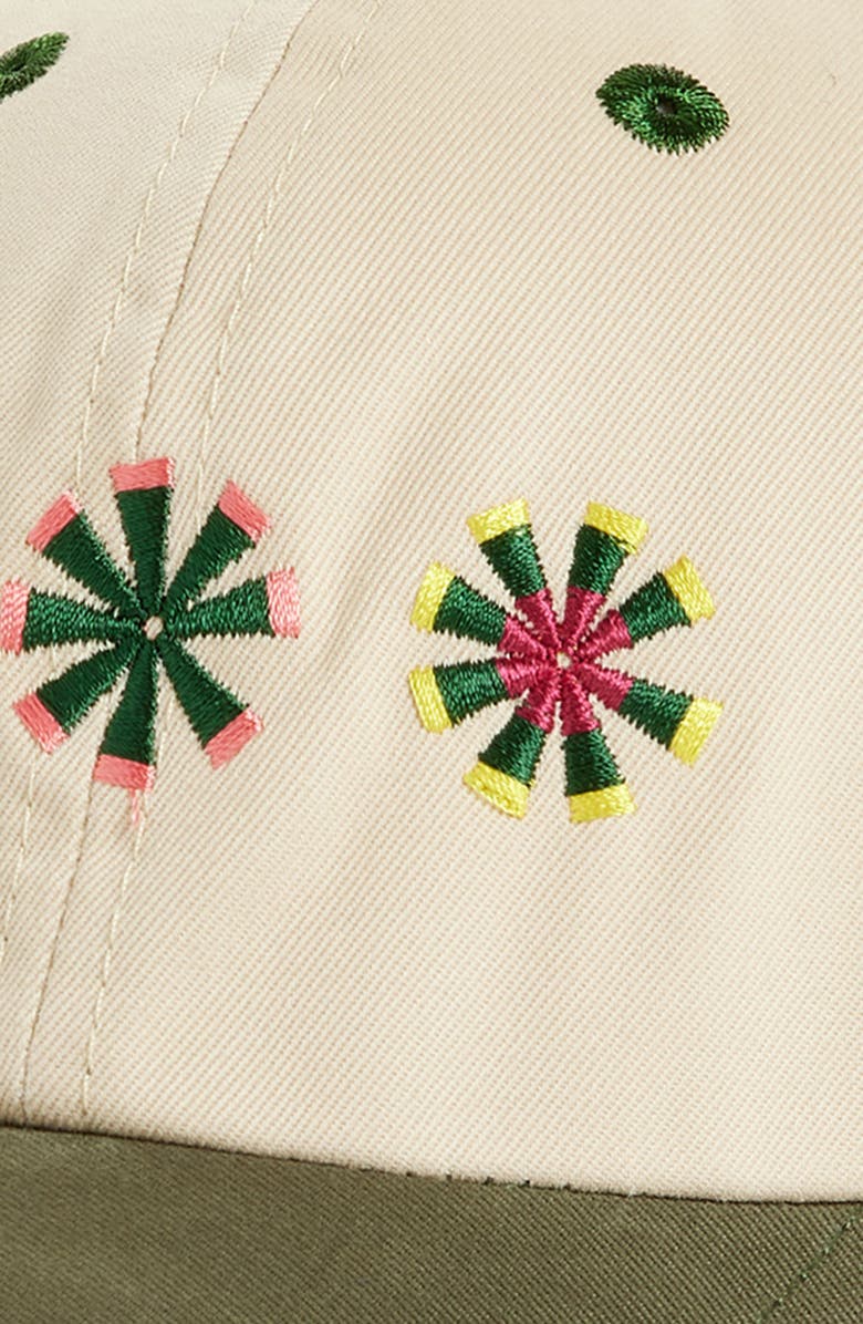Drake's Embroidered Kantha Suns Adjustable Baseball Cap, Alternate, color, Cream And Lovat