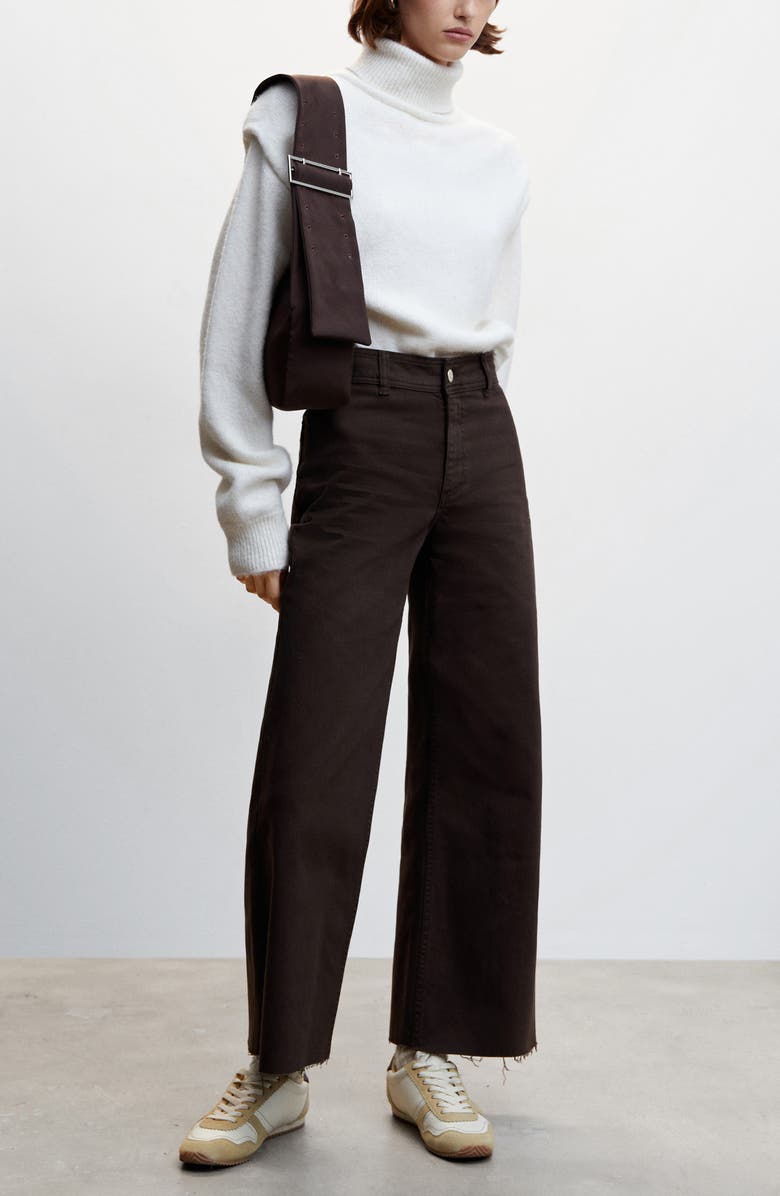 MANGO High Waist Culotte Wide Leg Jeans, Alternate, color,