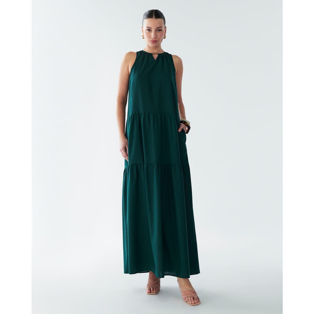 Bwldr Rain Maxi Dress In Green