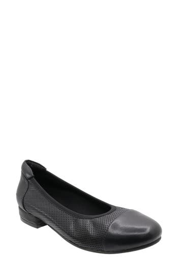 David Tate Naomi Leather Skimmer Flat In Black