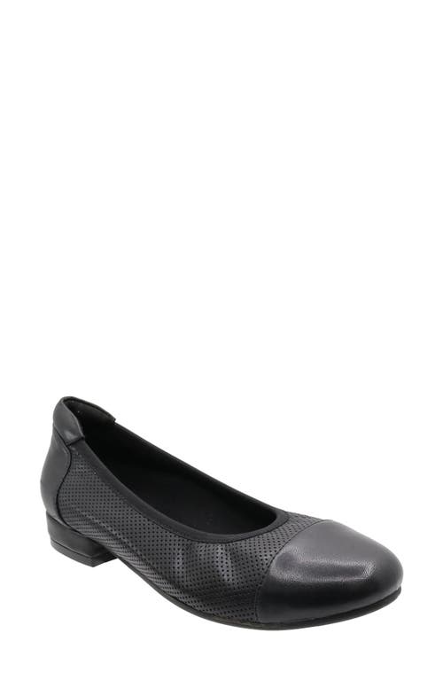 David Tate Newton Cap Toe Flat In Black