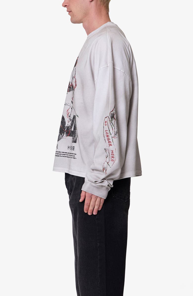 mnml No Longer Here Oversize Long Sleeve Cotton Graphic T-Shirt, Alternate, color, White