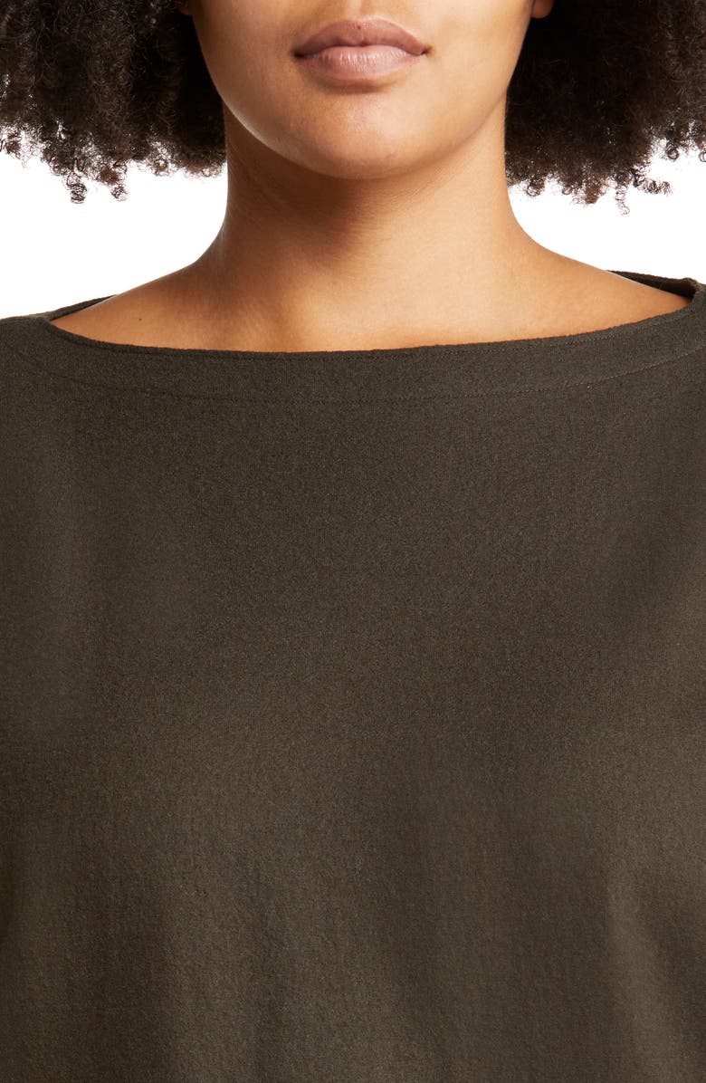Eileen Fisher Boxy Bateau Neck Wool Knit Top, Alternate, color, 