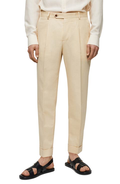 Slim Fit Linen & Cotton Pants