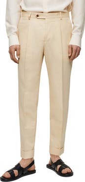 MANGO Slim Fit Linen & Cotton Pants