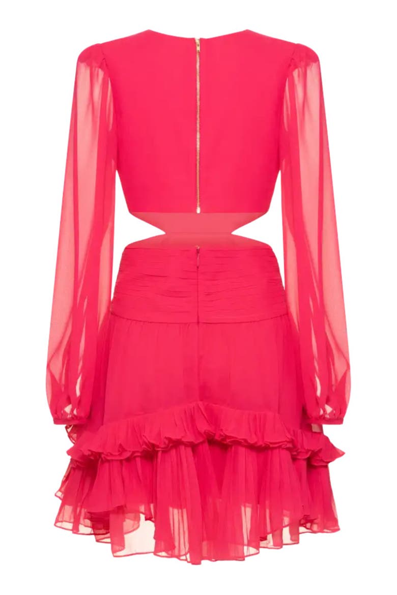 Deep-V Cutout Mini Dress, Alternate, color, PINK