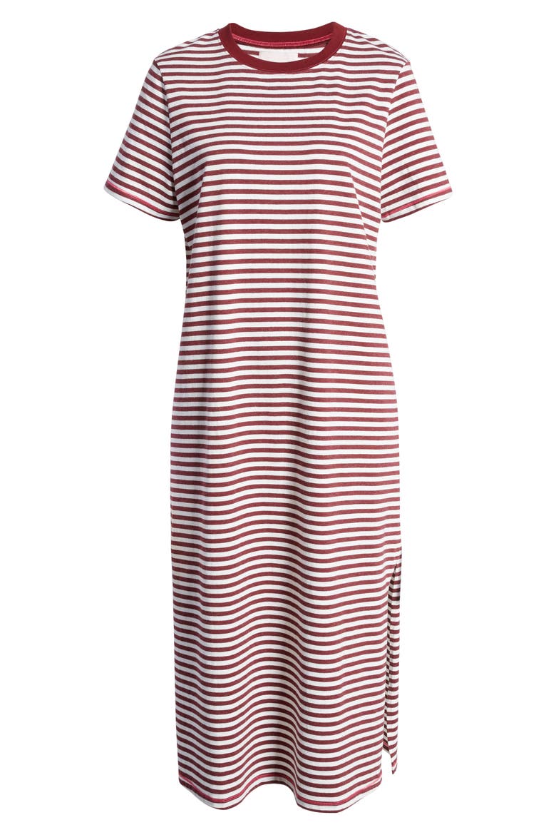 Stripe Midi T-Shirt Dress, Alternate, color, MULTI