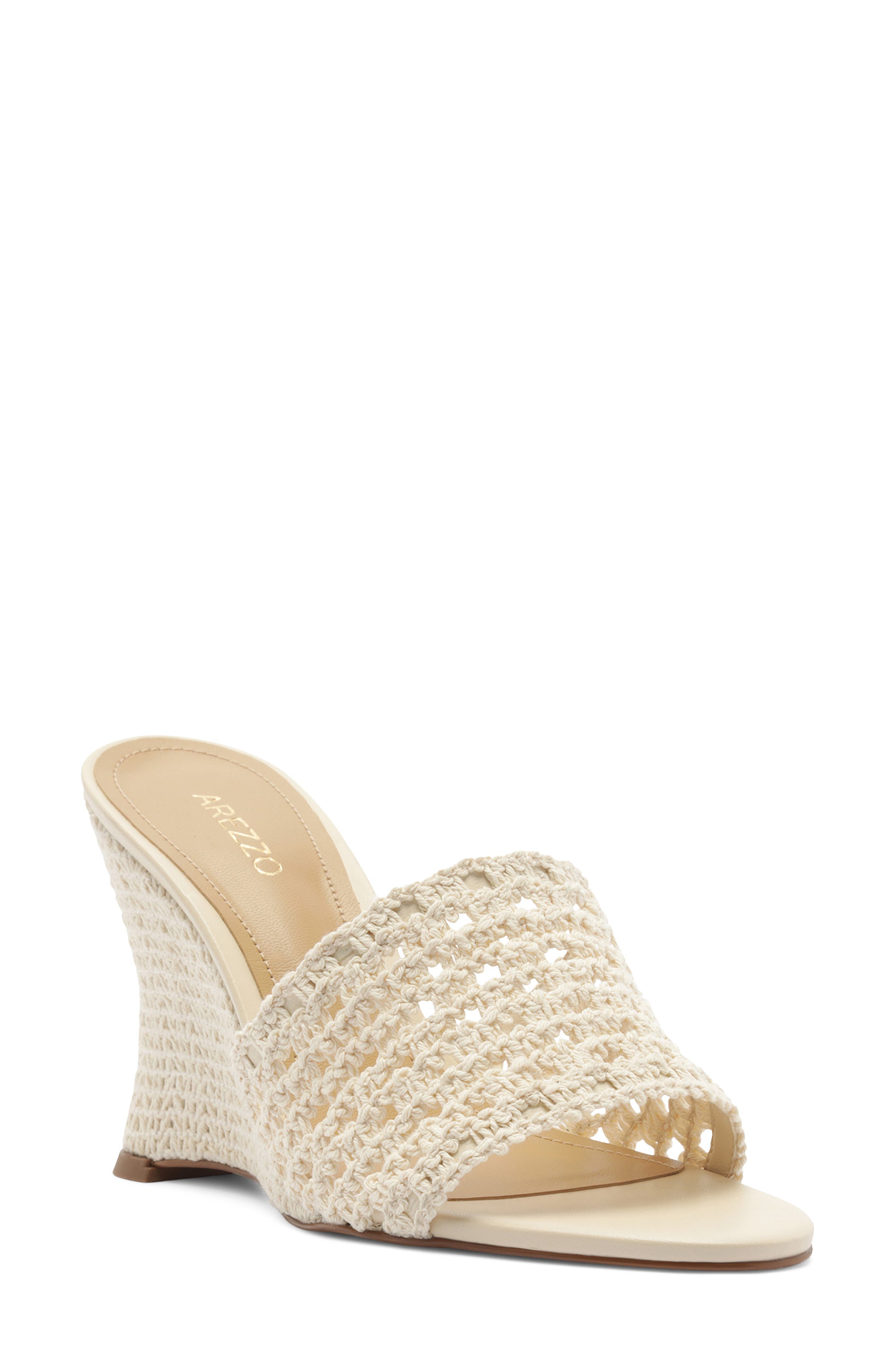 Arezzo Mary Wedge Slide Sandal, Main, color, White