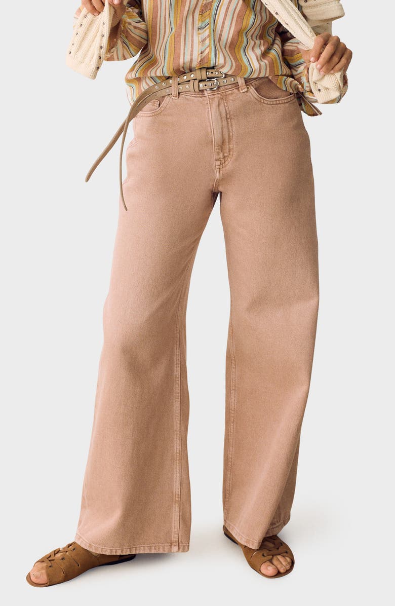 PER UNA BY M&S High Waist Wide Leg Jeans, Main, color, Brown