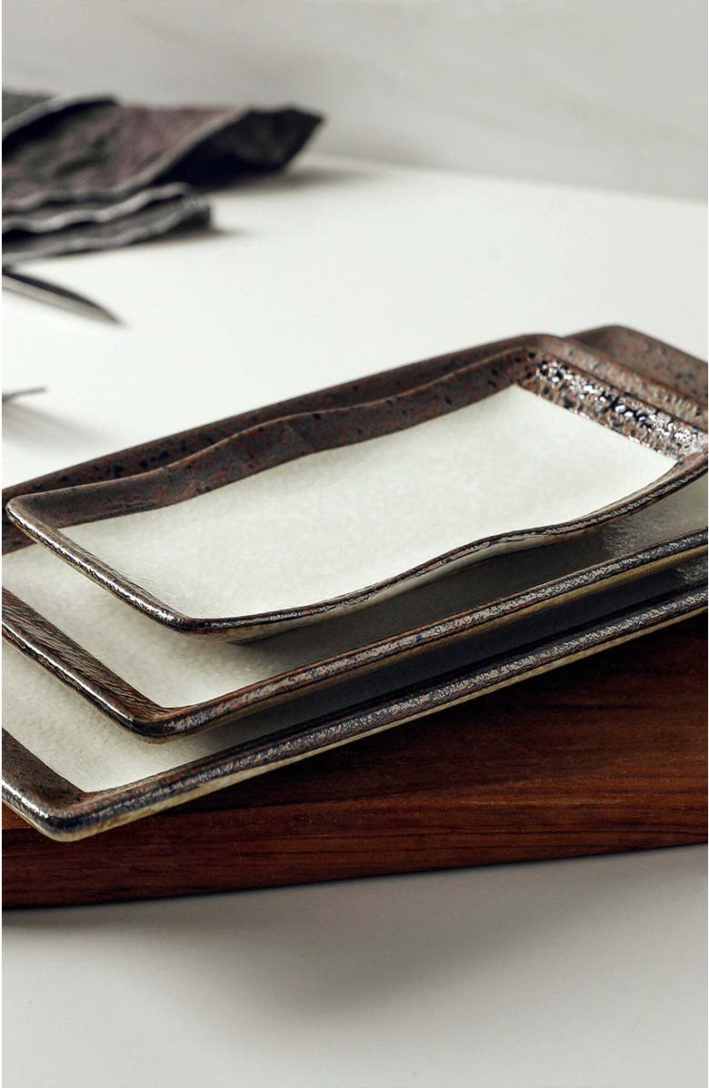 Stone Lain Lucy Porcelain 3-Piece Serving Plate Set, Alternate, color, Beige