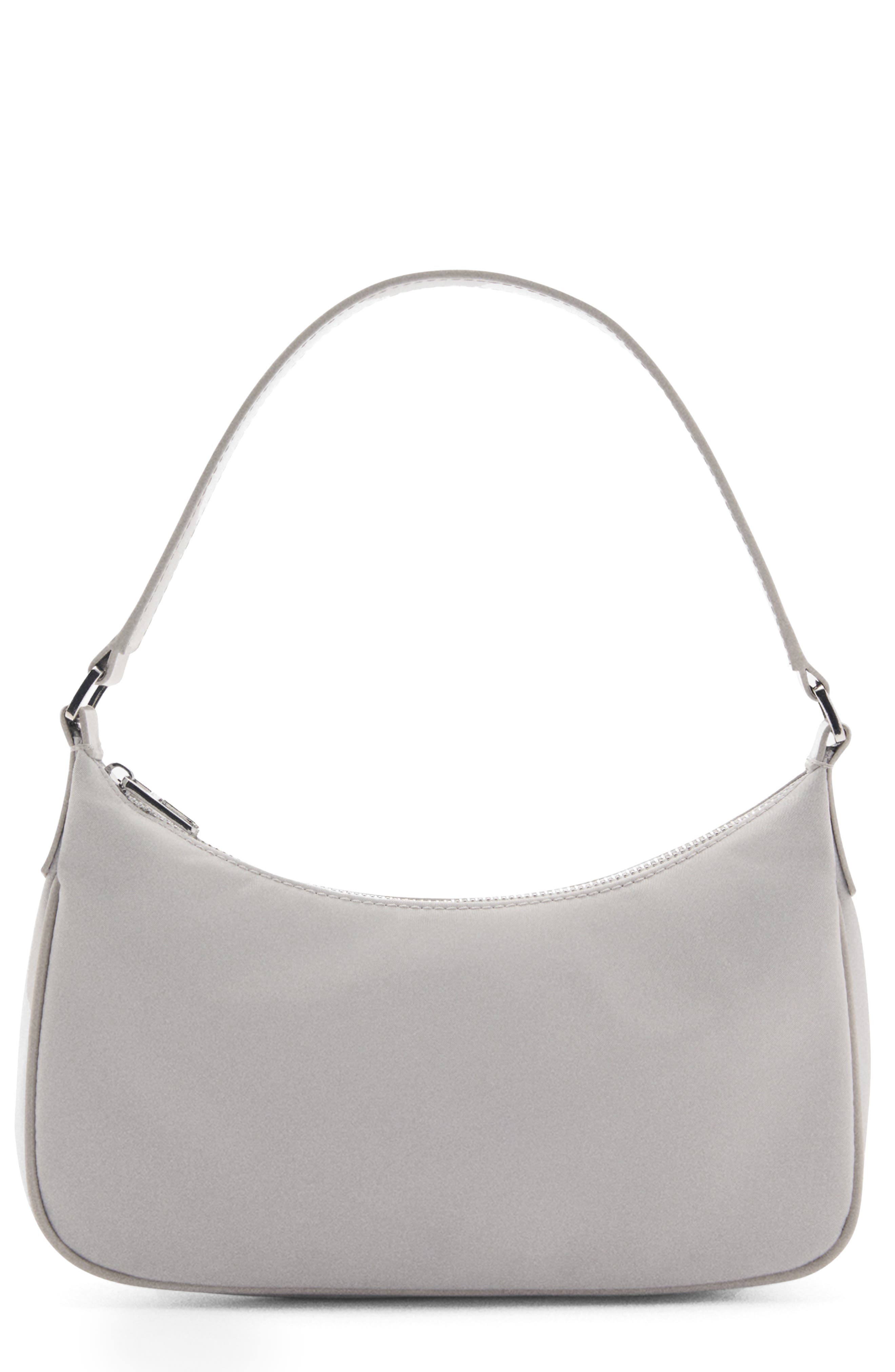 MANGO Small Nylon Shoulder Bag, Main, color, Light/ Pastel Grey