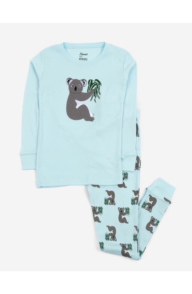 Leveret Two-Piece Cotton Printed Matching Family Pajamas, Coordinated Prints, Main, color, Koala
