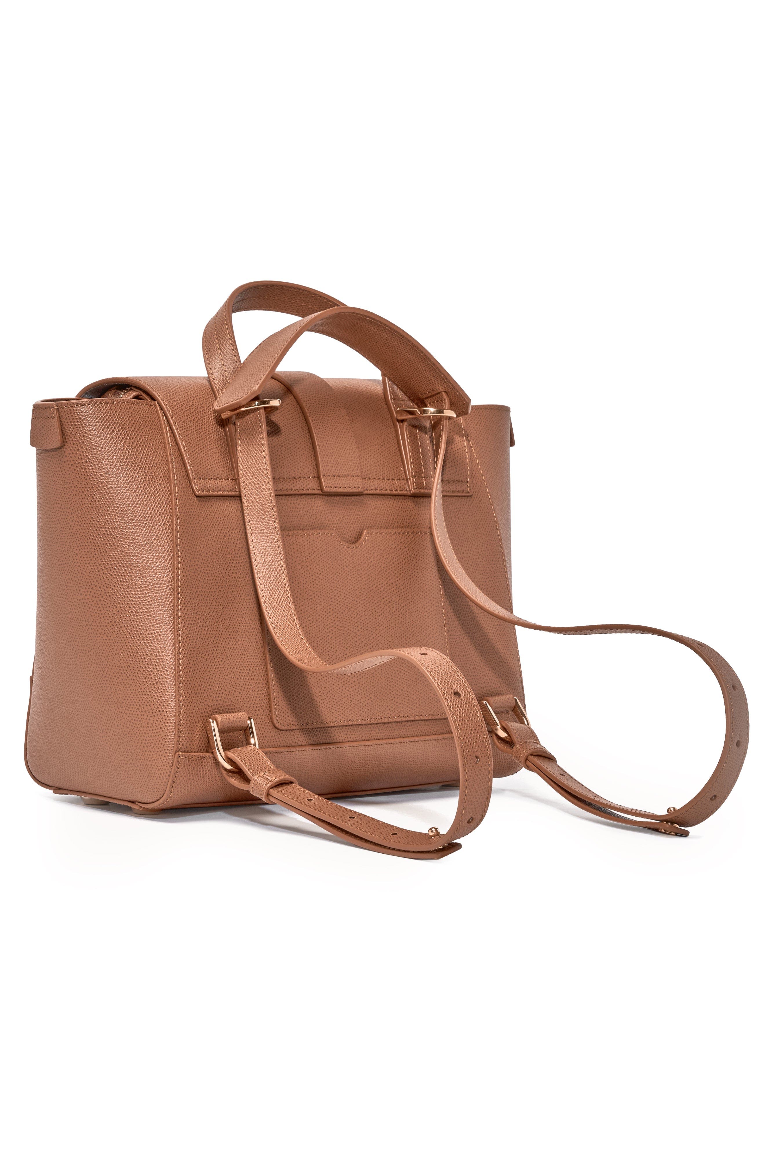 SENREVE Midi Maestra Pebbled Leather 4-Way Convertible Handbag, Alternate, color, Chestnut