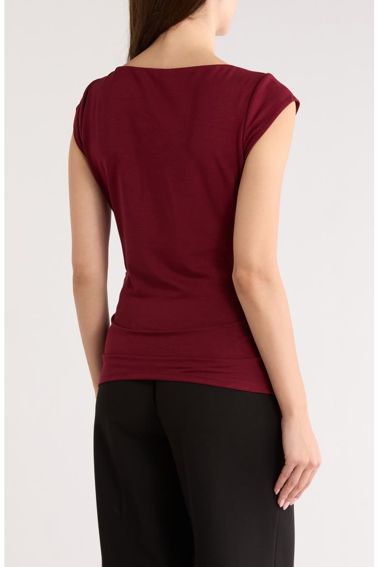 Cap Sleeve Ruched Side T-Shirt, Alternate, color, ZINFANDEL