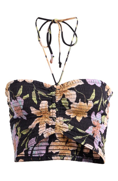 Billabong Summer Sunshine Smocked Crop Tank In Multi