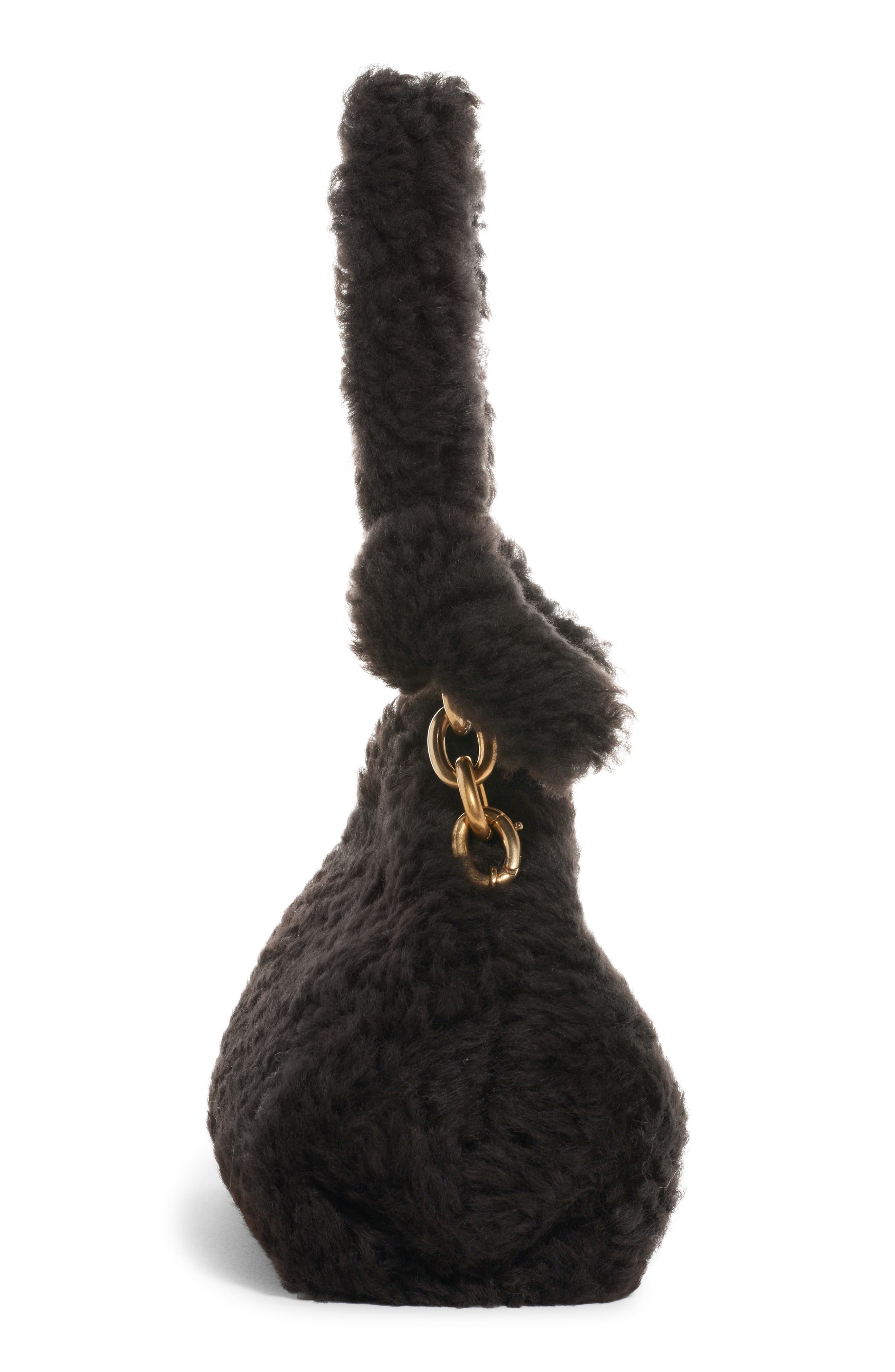 Bottega Veneta Tip Genuine Shearling Frame Shoulder Bag, Alternate, color, 