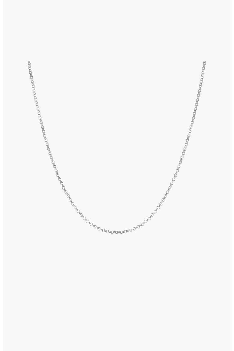 Rolo Chain Necklace, Main, color, White Gold Vermeil