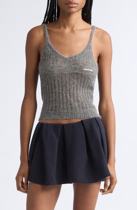 Wool & Mohair Blend Rib Sweater Camisole