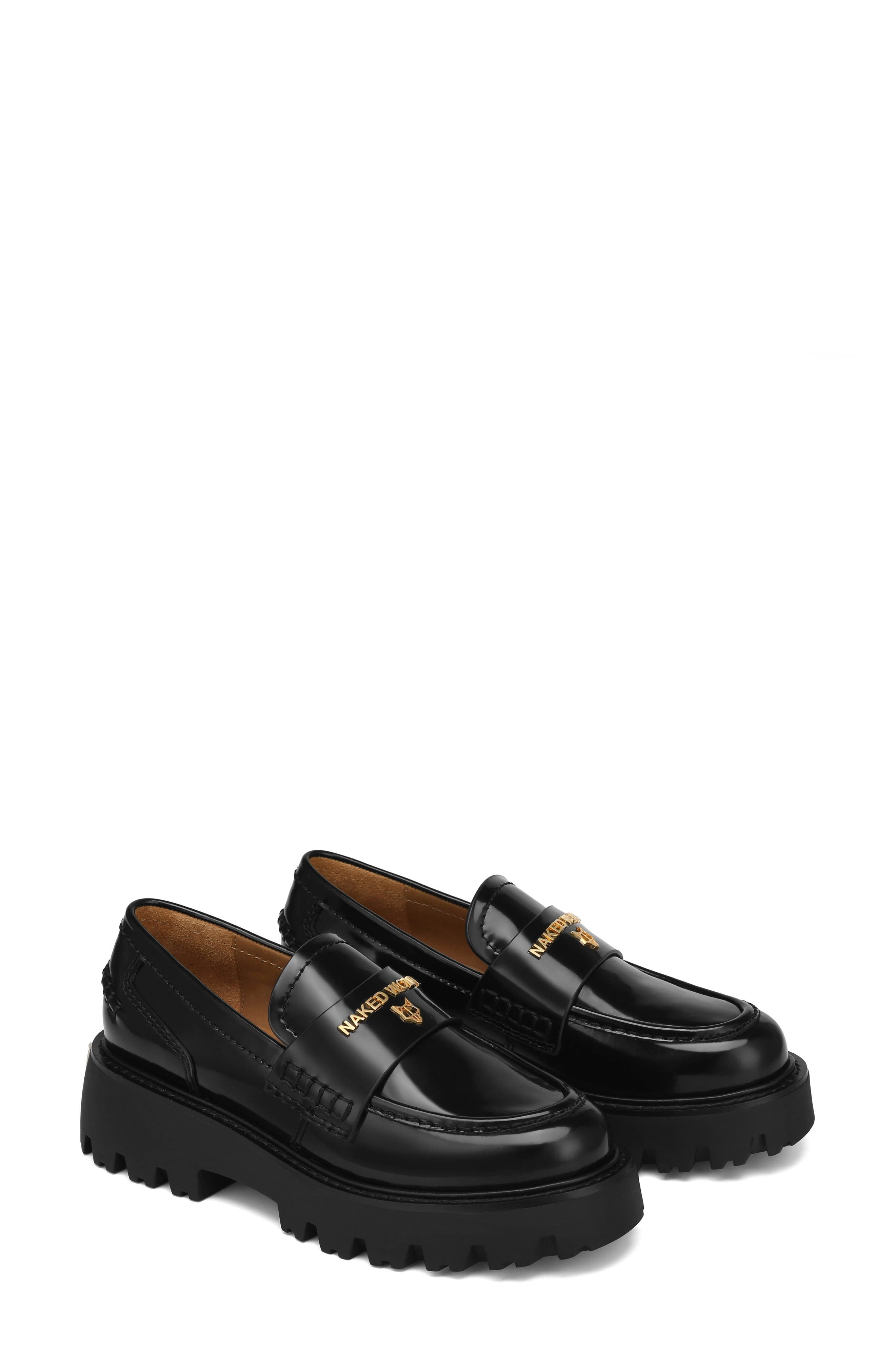 Flawed Platform Loafer, Main, color, BLACK