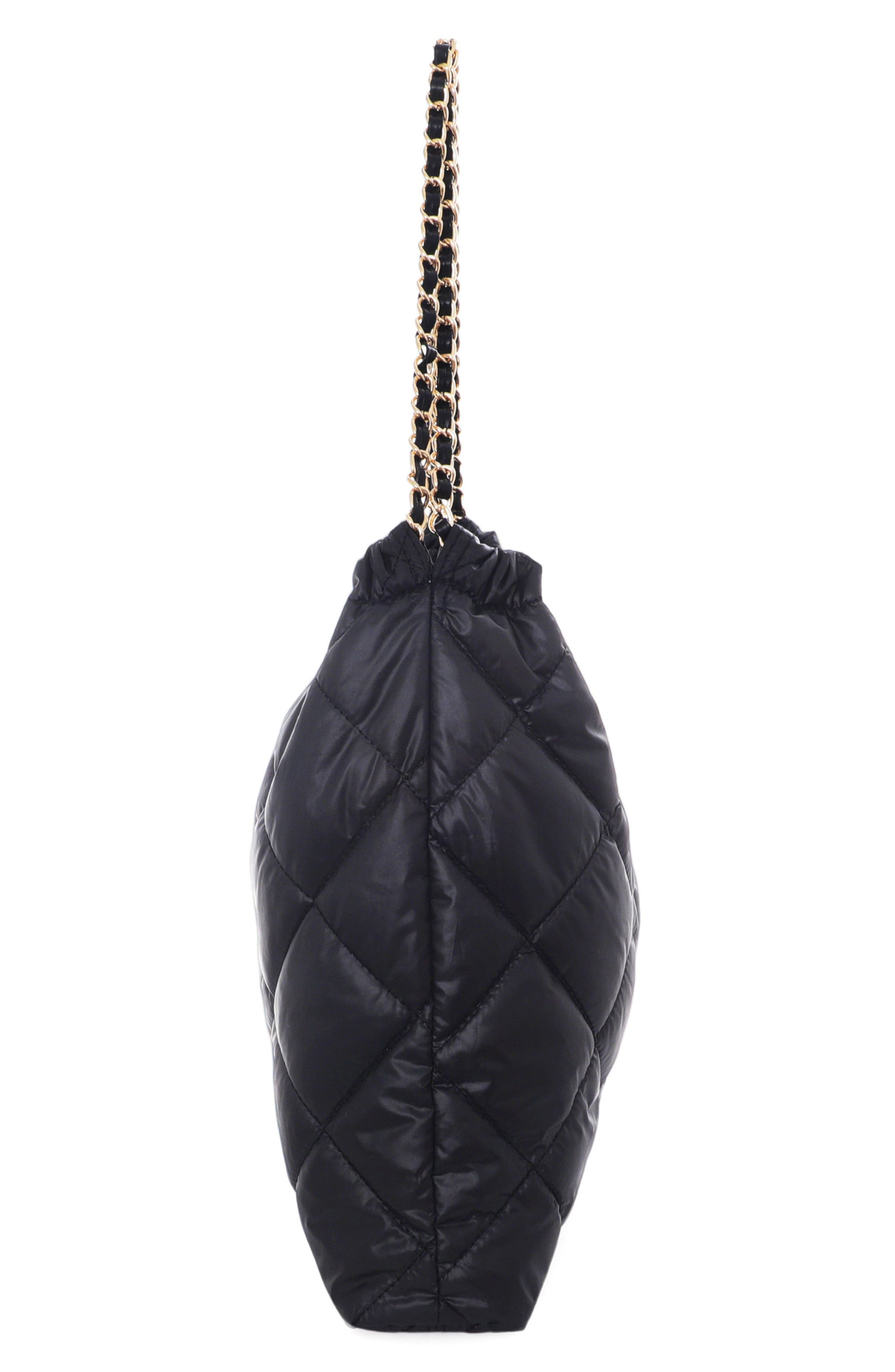 Adornia Quilted Cotton Tote Bag, Alternate, color, Black