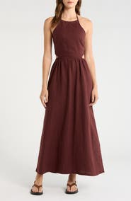 Beyond Yoga SoftWash Linen Halter Dress