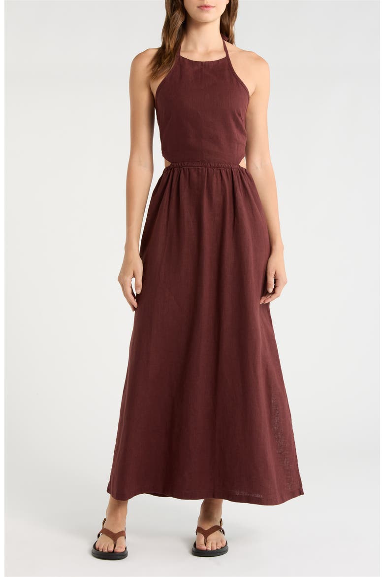 womens linen halter dress Halter-neck linen dress - Women