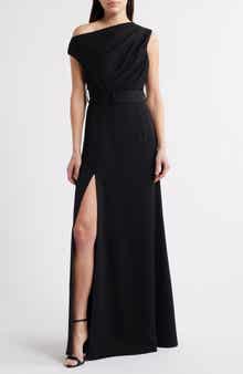 Black Halo Caprina One-Shoulder A-Line Gown