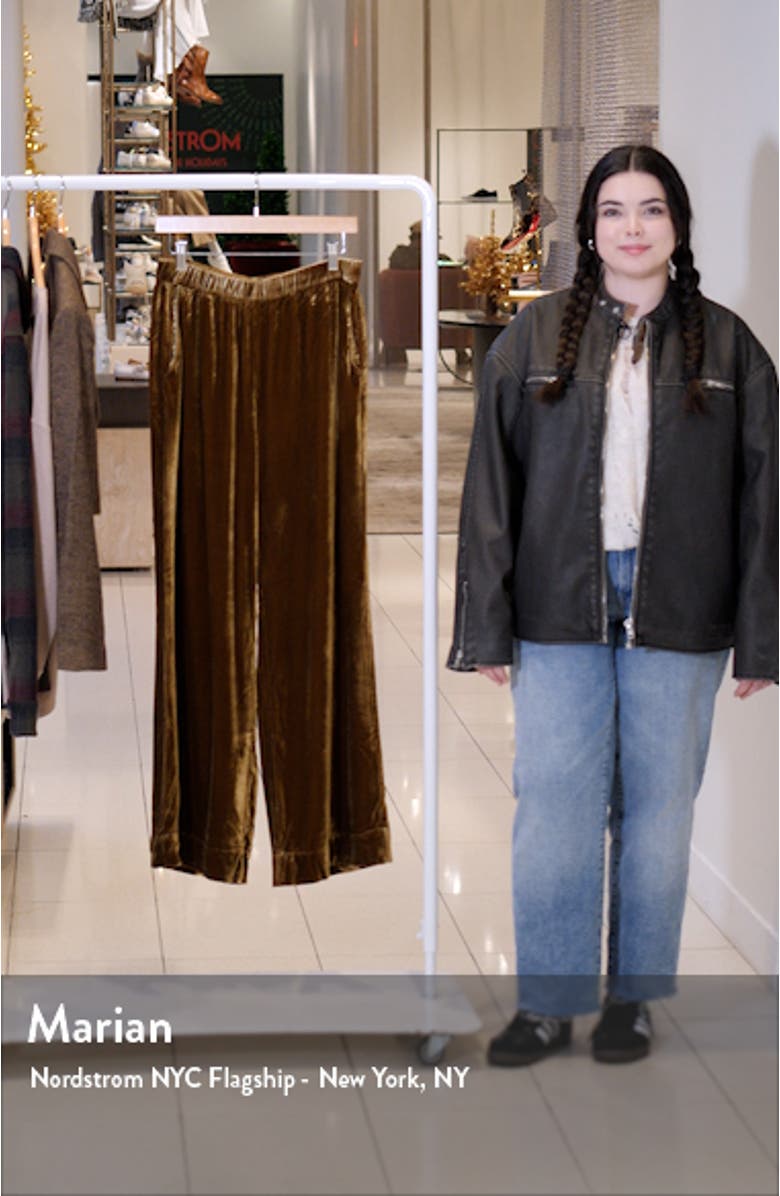 Genevieve Wide Leg Stretch Velvet Pants, sales video thumbnail