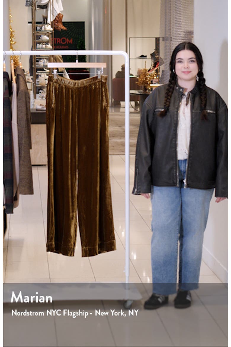 Genevieve Wide Leg Stretch Velvet Pants video