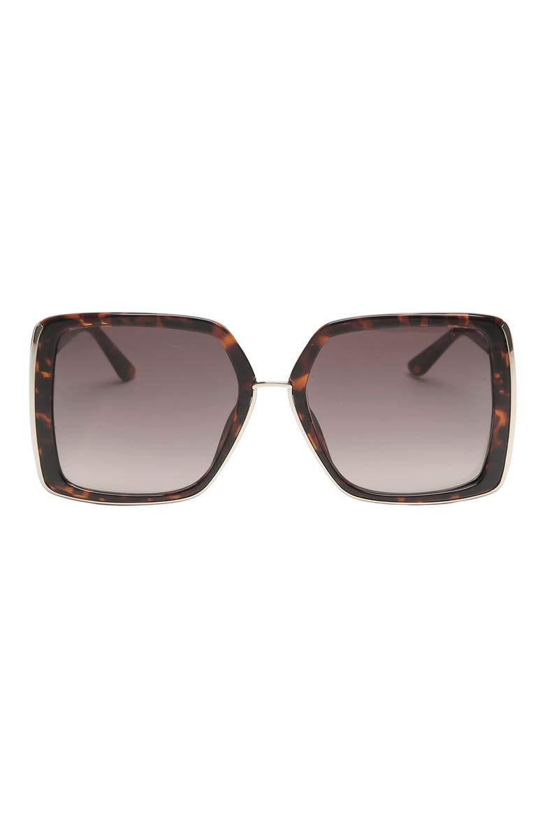 58mm Butterfly Square Gradient Sunglasses, Main, color, DARK HAVANA / GRADIENT BROWN