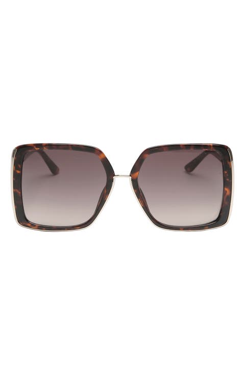 58mm Butterfly Square Gradient Sunglasses