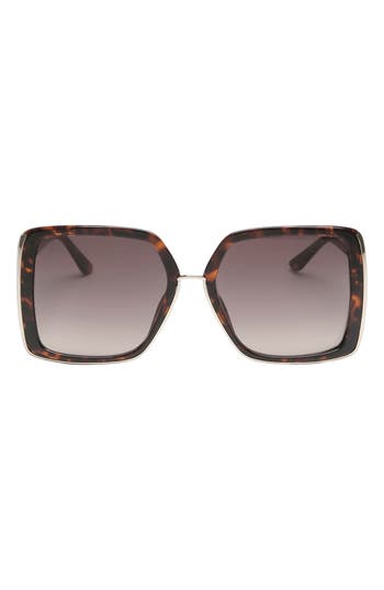 Guess 58mm Butterfly Square Gradient Sunglasses In Brown