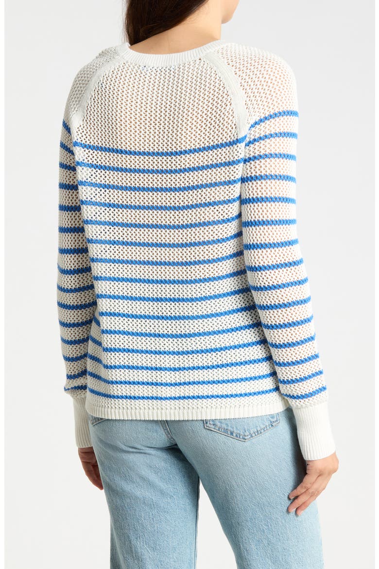 Cape Pullover Sweater, Alternate, color, WHITE/ BLUE