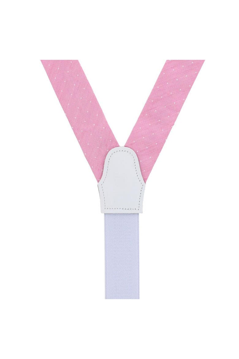 Big & Tall Churchill Chambray Polka Dot Linen Blend Formal Suspenders, Alternate, color, Light Pink with Polka Dots