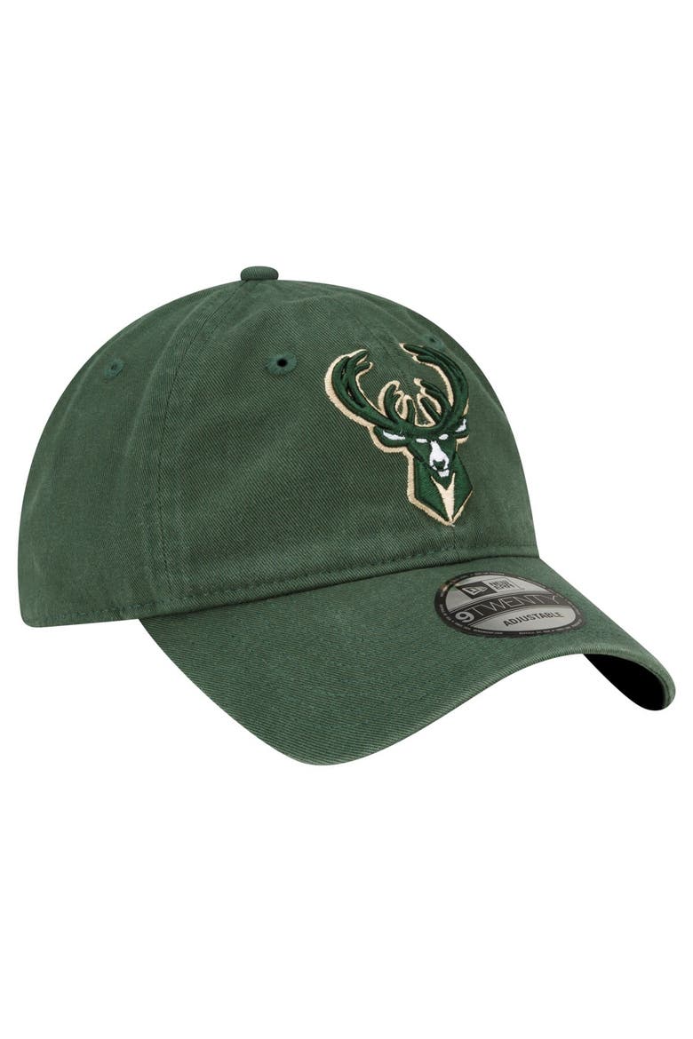 Men's New Era Hunter Green Milwaukee Bucks Team 2.0 9TWENTY Adjustable Hat, Alternate, color, Hunter Green